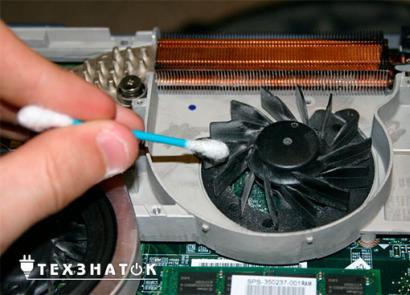 Cleaning the laptop cooler from dust Active cooling systems
